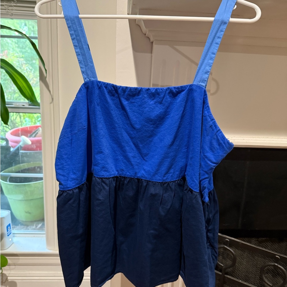 Blue and Navy Sleeveless Top